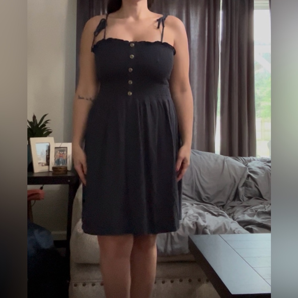 Elegant Black Strap Dress